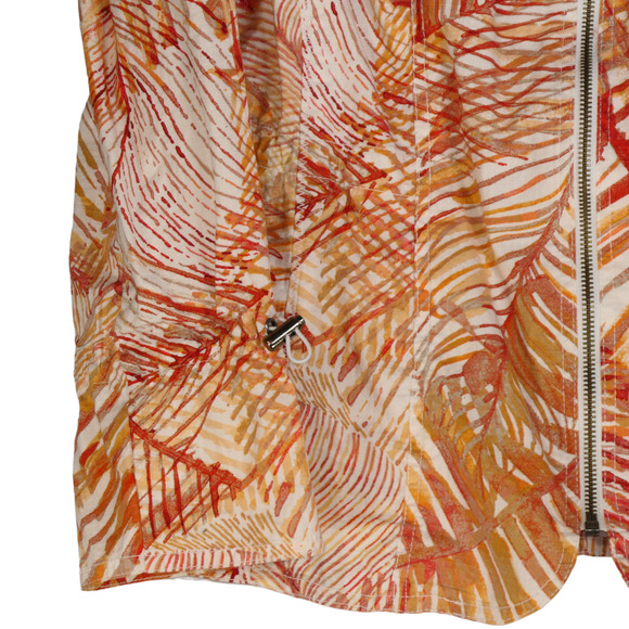 Chicos Jacket Womens Size 1 Medium Funnel Neck Full Zip Orange Lightweight - Picture 6 of 13